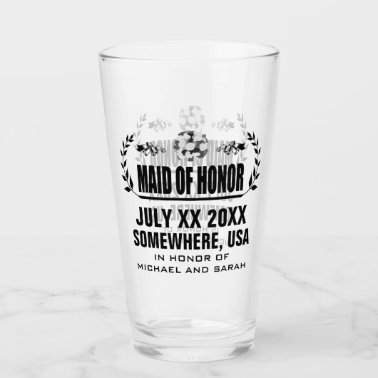 Aangepaste getuige van de bruid glas (Voorkant)
