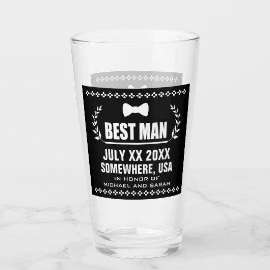 Aangepaste getuige van de bruidegom glas (Achterkant)