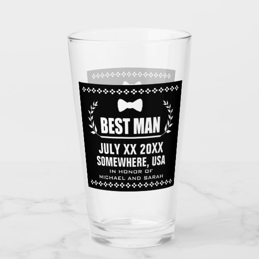 Aangepaste getuige van de bruidegom glas (Voorkant)