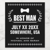 Aangepaste getuige van de bruidegom wijn etiket (Enkel label)