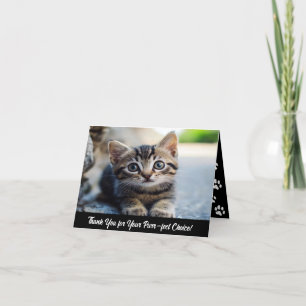 Aangepaste gevouwen bedankkaart voor de cattery