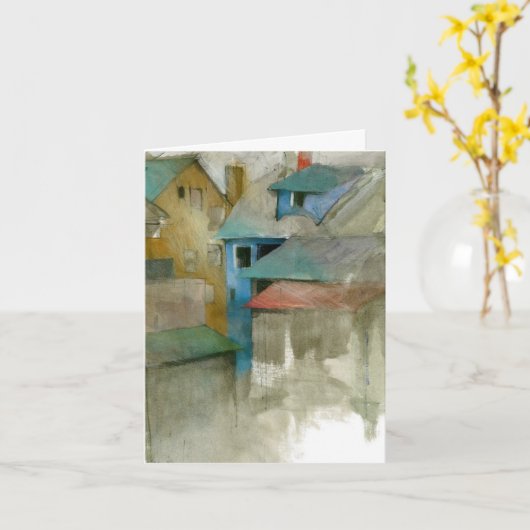 Aangepaste gevouwen notitiekaart (Gele Bloem)