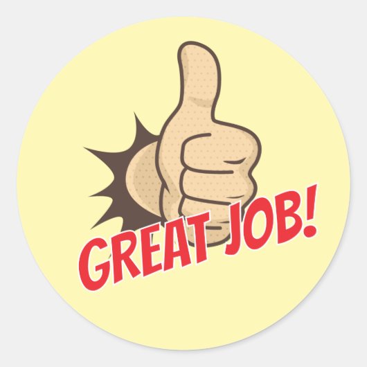 Aangepaste “Geweldig werk!” Leraar Beloningssticke Ronde Sticker (Voorkant)
