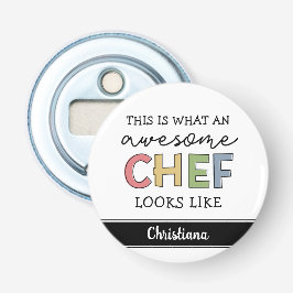 Aangepaste Geweldige Chef-cadeaus | Beste Chef Eve Button Flesopener
