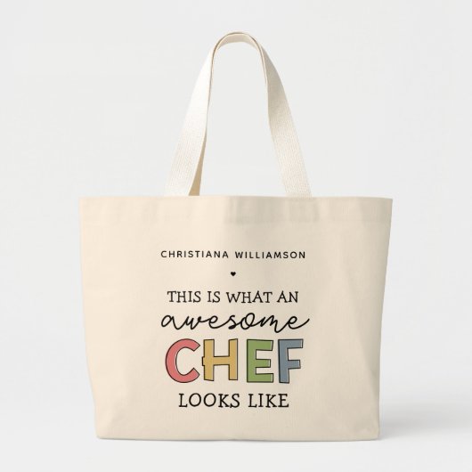 Aangepaste Geweldige Chef-cadeaus | Beste Chef Eve Grote Tote Bag (Voorkant)