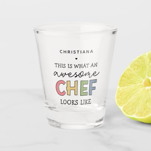Aangepaste Geweldige Chef-cadeaus | Beste Chef Eve Shot Glas (Voorkant)