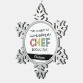 Aangepaste Geweldige Chef-cadeaus | Beste Chef Eve Tin Sneeuwvlok Ornament (Rechts)