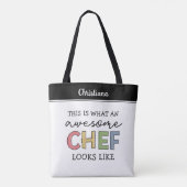 Aangepaste Geweldige Chef-cadeaus | Beste Chef Eve Tote Bag (Achterkant)