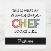 Aangepaste Geweldige Chef-cadeaus | Beste Chef Eve Wijn Etiket (Enkel label)