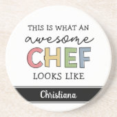 Aangepaste Geweldige Chef-cadeaus | Beste Chef Eve Zandsteen Onderzetter (Voorkant)