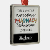 Aangepaste Geweldige Farmacie Tech Funny Metalen Ornament (Rechts)