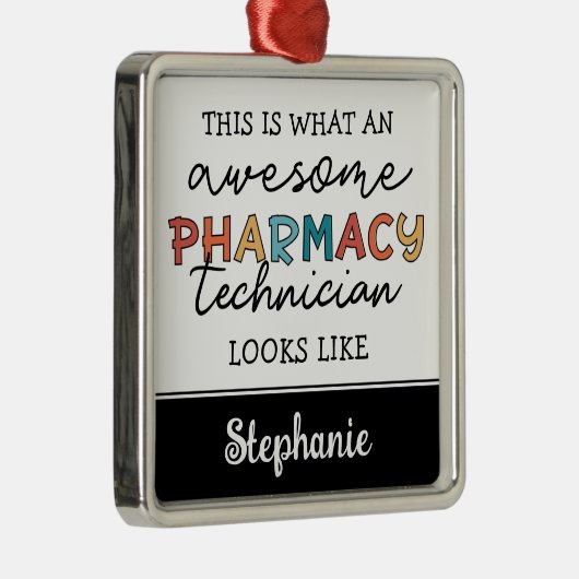 Aangepaste Geweldige Farmacie Tech Funny Metalen Ornament (Rechts)