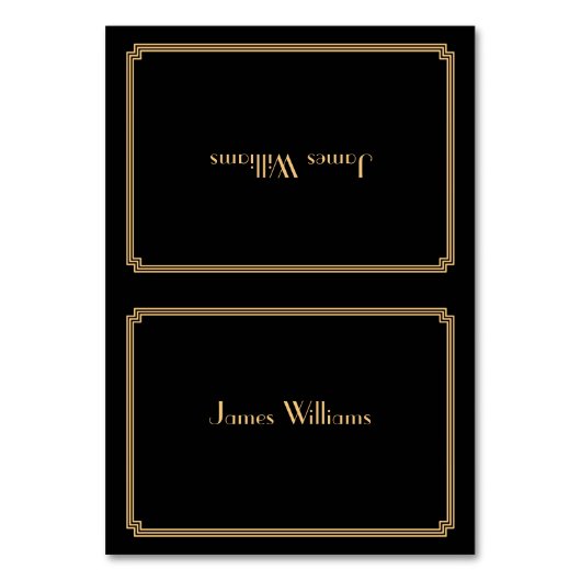 Aangepaste, geweldige Gatsby Art Deco Black Place- Kaart (Voorkant)