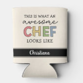 Aangepaste geweldige kookcadeaus | Best Chef Ever  Blikjeskoeler (Achterkant)
