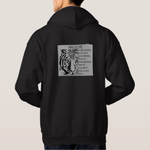 Aangepaste geweldige, krachtige tijgermannen zwart hoodie