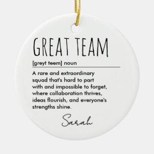 Aangepaste geweldige teamdefinitie Gepersonaliseer Keramisch Ornament