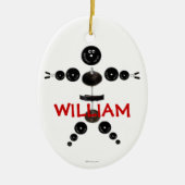 Aangepaste gewichtheffer Cartoon Keramisch Ornament (Voorkant)