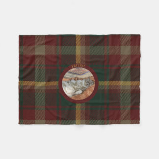Aangepaste gez Familie Kat Esdoornblad Plaid Katje Fleece Deken