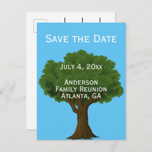 Aangepaste gezamenlijke familiereünie Save the Dat Aankondigingskaart (Voorkant / Achterkant)