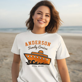 Aangepaste gezamsnaam Cruise Vakantie T-shirt