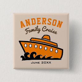 Aangepaste gezamsnaam Cruise Vakantie Vierkante Button 5,1 Cm