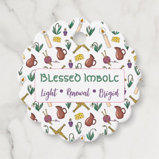 Aangepaste Gezegende Imbolc Licht Vernieuwing Brig Bedankjes Labels (Voorkant)