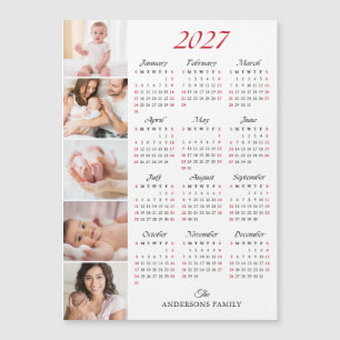 Aangepaste gezelfamiliecollage 2027 kalender magne