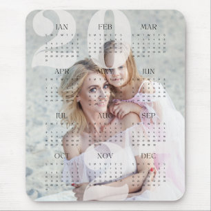 Aangepaste gezelfamiliefoto & kleur jaar kalender muismat