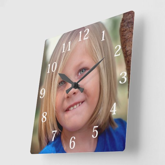 Aangepaste gezelfamiliefoto vierkante klok (Hoek)