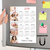 Aangepaste gezelfamiliefotocollage 2026 kalender m