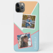 Aangepaste gezelfamiliefoto's op geometrisch mozaï Case-Mate iPhone case (Achterkant)