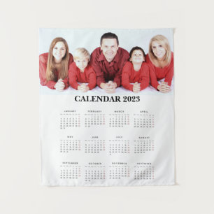 Aangepaste gezelfoto 2023 kalender wandkleed
