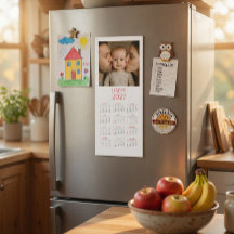 Aangepaste gezelfoto 2027 magnetische kalender