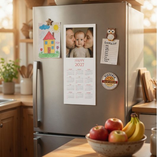 Aangepaste gezelfoto 2027 magnetische kalender