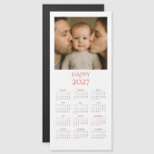 Aangepaste gezelfoto 2027 magnetische kalender (Voorkant / Achterkant)