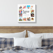 Aangepaste gezelfoto-collage gepersonaliseerd wit canvas afdruk (Insitu (Slaapkamer))