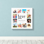 Aangepaste gezelfoto-collage gepersonaliseerd wit canvas afdruk (Insitu (Houten vloer))
