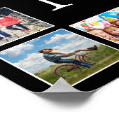 Aangepaste gezelfoto-collage gepersonaliseerd zwar poster (Hoek)