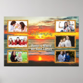 Aangepaste gezelfoto-collage Strand zonsondergang Poster (Voorkant)