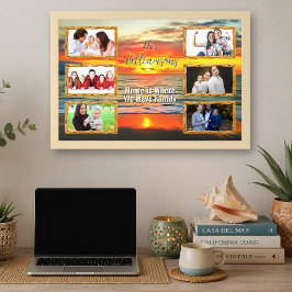 Aangepaste gezelfoto-collage Strand zonsondergang  Poster
