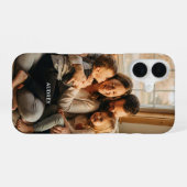 Aangepaste gezelfoto met aangepaste naam iPhone 16 hoesje (Achterkant horizontaal)