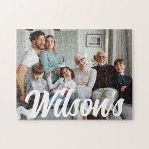 Aangepaste gezelfoto tekst legpuzzel
