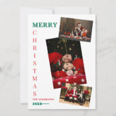 Aangepaste gezelfoto's vrolijk kerstfeest kaart (Voorkant)