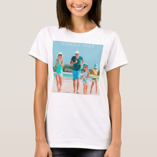 Aangepaste gezelfvakantiefoto t-shirt (Voorkant)