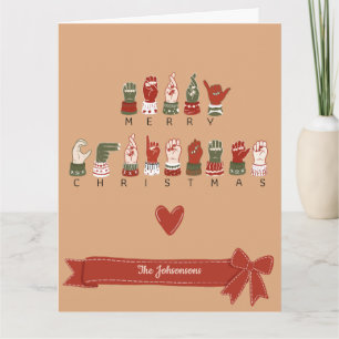 Aangepaste gezellige ASL Prettig Kerstfeest Kaart