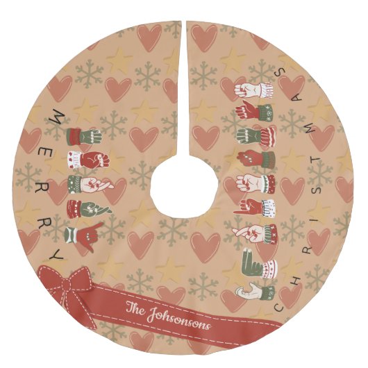 Aangepaste gezellige ASL vrolijk kerstfeest Kerstboom Rok (Voorkant)