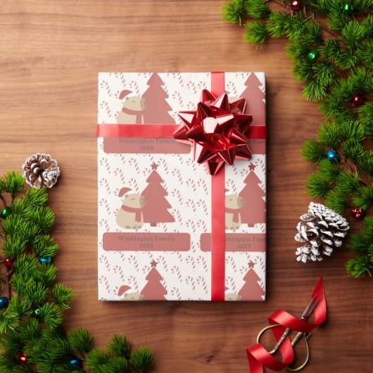 Aangepaste gezellige capybara kerst cadeaupapier (Feestdagen Geschenken)