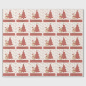 Aangepaste gezellige capybara kerst cadeaupapier (Vlak)