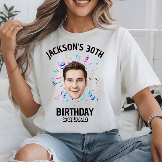 Aangepaste Gezicht 10e 20e 30e 40e 50 Verjaardag S T-shirt