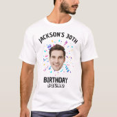 Aangepaste Gezicht 10e 20e 30e 40e 50 Verjaardag S T-shirt (Voorkant)